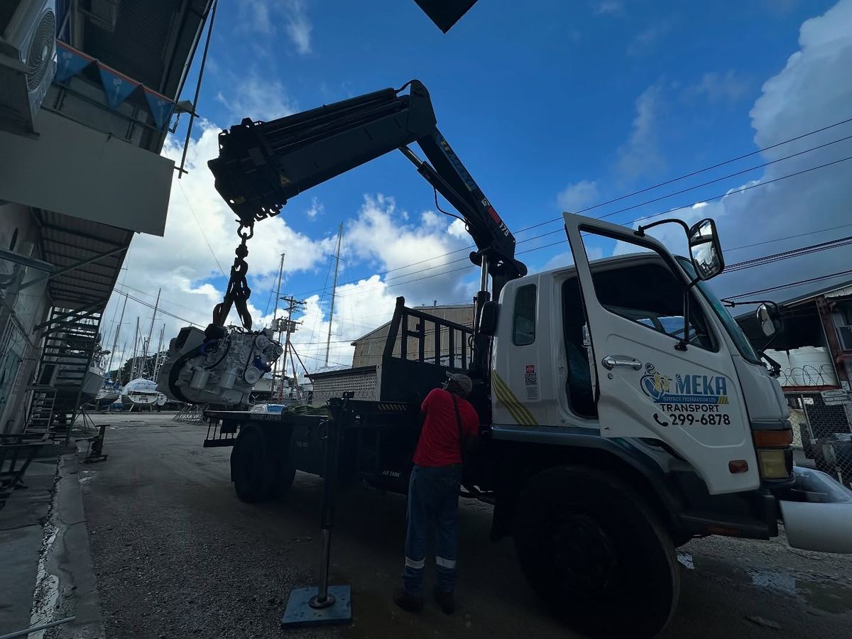 Engine lift via HIAB crane — Phasor generator install